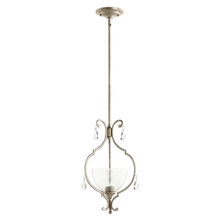 Quorum Ansley 1Lt Pend Aged Silver Leaf 3814-60